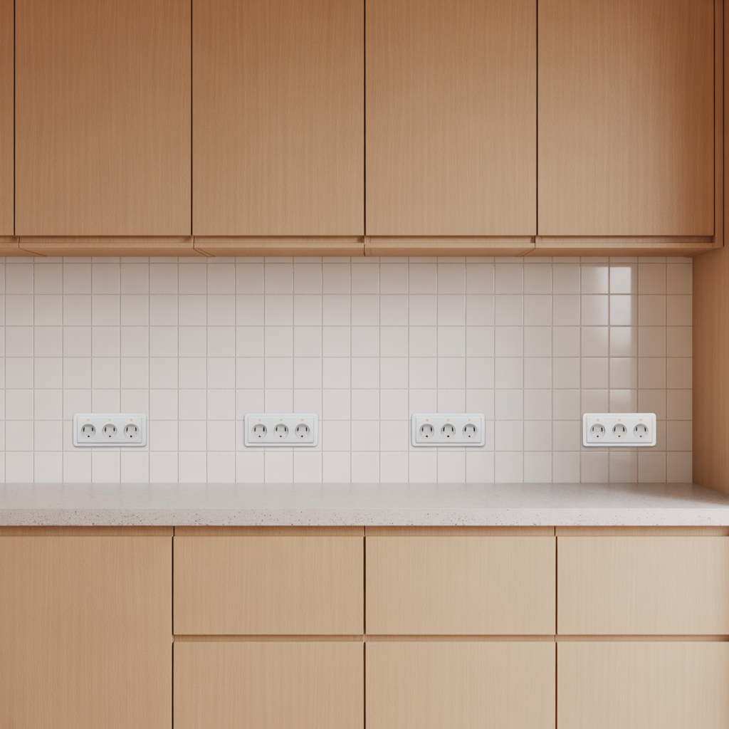 placering av eluttag i kok matt hojder och regler