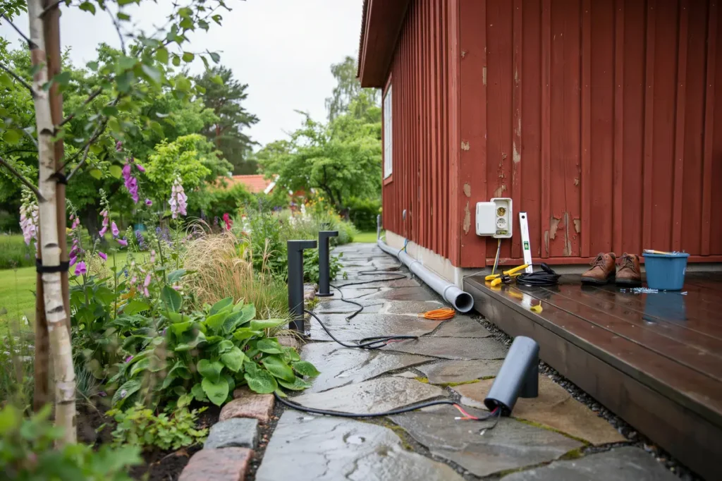 juni hemma planera tr dg rdsbelysning och eluttag utomhus f r en s ker sommar